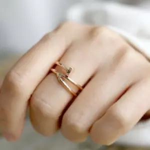 못모양 반지 써지컬스틸 데일리 명품 남자 여성 링 못뱅글 커플 볼드 레이어드 못반지 여자