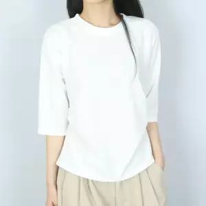 4색 고슬 무지 라운드 셔링 7부 티셔츠