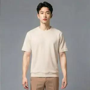 [롯데백화점]지이크 SS 쾌적하고 시원한 아이보리 반팔티셔츠 8010 DHSIEG