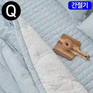 해피니 빈티지플라워 마이크로 모달 간절기 이불 패드세트 퀸 Q (블루)