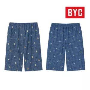 BYC 남성 40수 순면 체크 잠옷 바지 파자마 7부 하의 홈웨어 1매입 4124