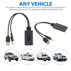 자동차 범용 무선 블루투스 호환 수신기 USB 3.5mm Aux 미디어 5.0 음악 플레이어 오디오 케이블 어댑터