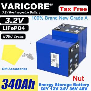 VariCore 3.2V 리튬인산철 배터리 340ah 320AH 200ah 90ah DIY 12v 24V 자동차 태양광 에너지 저장