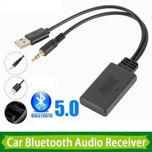 범용 자동차 무선 블루투스 호환 리시버 USB 3.5mm Aux 미디어 5.0 음악 플레이어 오디오 케이블 어댑터 BM