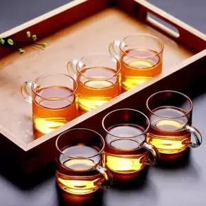 순수 내열유리 찻잔 6p세트 꽃차 투명찻잔
