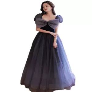 블랙이브닝드레스 피로연 무대의상 연주회 파티 웨딩 스팽글