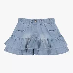 [더데이걸]로엠걸즈 2단 캉캉프릴 데님치마바지 RGTJ26S5C