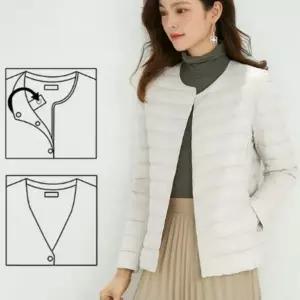 여자 초경량 이너템 라운드넥 슬림핏 패딩점퍼 다운_X