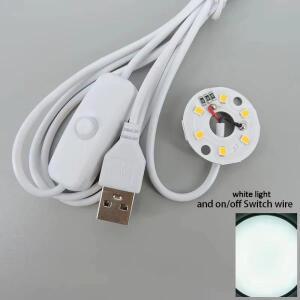 화이트 컬러 DC 5V 3W USB LED 조명 2835 칩 단일 조광기 독서 밤 책상 책 태블릿 램프 스위치 전원 케이