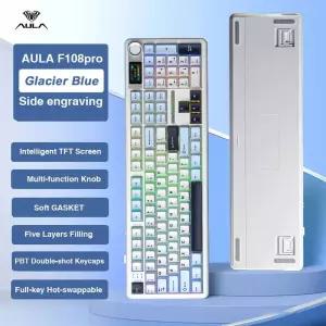 기계식키보드 게이밍 청축 적축 저소음 AULA F108 Pro 기계식 키보드 트라이 모드
