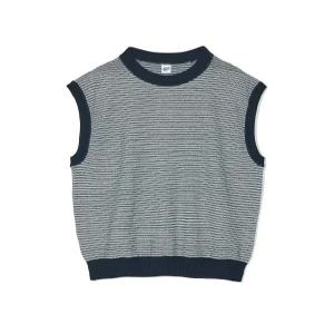 파르티멘토 스트라이프 니트 베스트 네이비 Stripe Knit Vest Navy 3275514