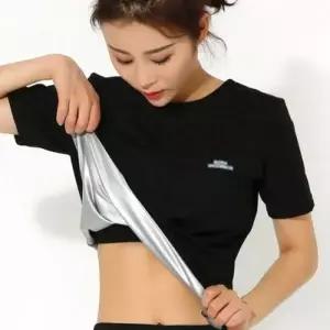 [텐바이텐][홍은]헬스복 코팅 반팔 상의 운동복 티셔츠 땀복 여자