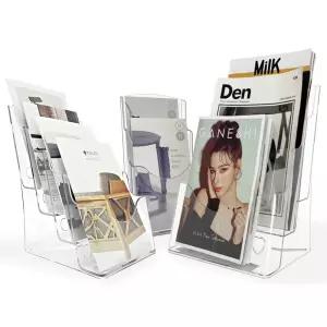 카다로그 꽂이 A6 3단 DG 메모 카달로그/액자/메뉴판/잡지/POP/거치대/정리대/리플렛/전단지/투명/종이/광