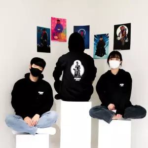 반가사유상 기모 후드티오버핏 굿즈 오버 빅사이 단체 검정 남녀공용 검은색 검정색