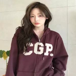 코드그라피 아치 로고 후드 집업 버건디 5495231