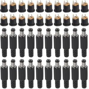 20쌍 12V 3A 5.5x2.1mm DC 전원 수컷 플러그 커넥터 소켓 잭 나사 너트 패널 마운트 어댑터 *