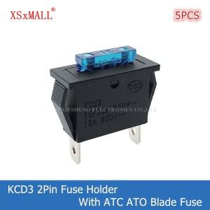 5PCS KCD3 2Pin 중간 표준 자동 퓨즈 홀더 15A/30A 250V 16A 클램프 ATC 블레이드 고정 패널 장착