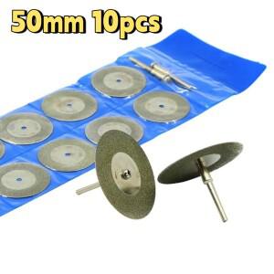 10PCS 50mm 미니 커팅 디스크 다이아몬드 연마 광택 로터리 그라인드 톱날 절단 휠 공구