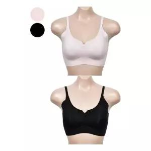 [라일리여성언더웨어] Rly 노와이어 실리콘 어깨끈 브라 대 블랙 브라탑티셔