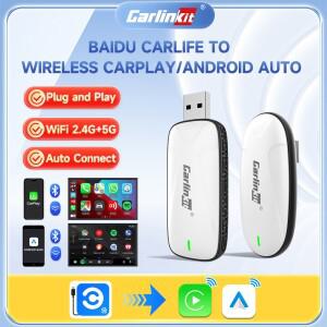 CarlinKit X1CA Baidu Carlife 무선 CarPlay에 유선 Android 자동 어댑터 2in1 스트리밍 박스 플러그 앤 플