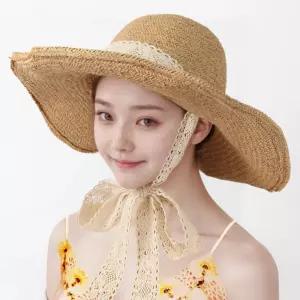 2U 리본 비치모자 (브라운) I