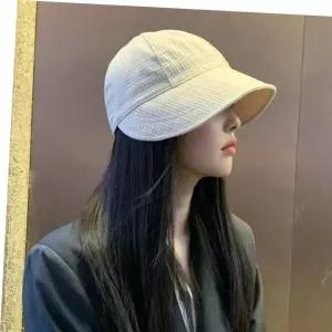 여성 여름데일리모자 챙넓은 배색와플패턴 벙거지모자