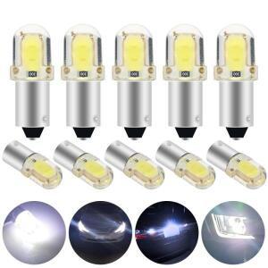 10pcs BA9S T4W H6W W5W 자동차 인테리어 전구 COB 2 SMD 독서 돔 램프 웨지 마커 신호 번호판 라이트 화이