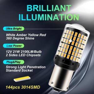 2pcss 1156 BA15S P21W T20 7440 3157 LED 전구 144smd Led  램프 방향지시등