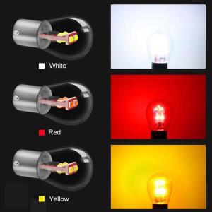 2pcss 1157 BA15D P21W Led 전구 S35 800LM 자동차 방향지시등 브레이크 라이트 빨간색 화이트 노란색 12V