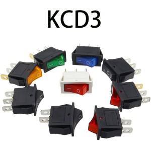 1PCS KCD3 로커 스위치 ON-OFF 2 3 핀 전기 장비 (조명 포함) 16A 250V / AC