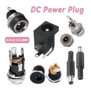 10쌍 3핀 DC 전원 소켓 패널 마운트 플러그 5.5X2.1/2.5mm DIY 수컷 잭 납땜 커넥터