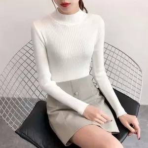 슬림핏 반목 긴팔 니트티 겨울 이너티 반폴라 하프넥