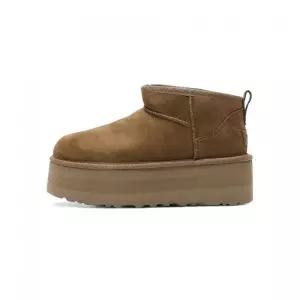 어그 UGG [][WOMEN] 스웨이드 레더 미니 플랫폼 부츠 (클래식 울트라 플랫폼) - 체스넛 1135092CHE 159267