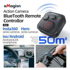 Lnsta360 Ace Pro/GoPro/휴대 전화 용 aMagisn 50M Bluetooth 원격 제어 미니 스마트 셔터 컨트롤러 카메라