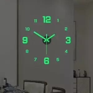 3D 빛나는 벽시계 Frameless 아크릴 DIY 디지털 시계 벽 스티커 음소거 거실 침실 사무실 장식