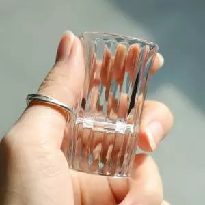 독특한 미니 소주잔 20ml 패턴 플리츠 스트라이프 패턴유리컵 빈티지 샷잔 유리 양각