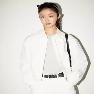리 우먼 스트링 코튼 블루종 자켓 아이보리 5922663