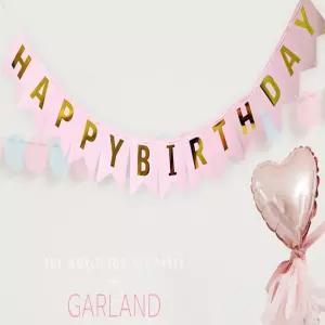 생일 해피벌스데이 핑크 가랜드 생일파티가랜드