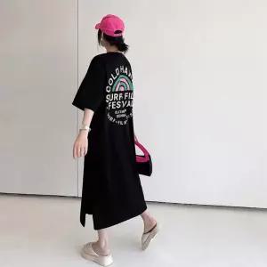 하와이 오버핏 반팔 원피스