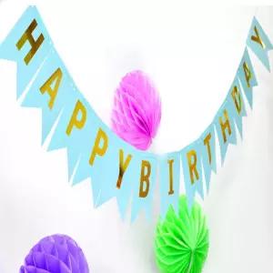 생일 해피벌스데이 블루 가랜드 강아지생일파티용품 예쁜가랜드