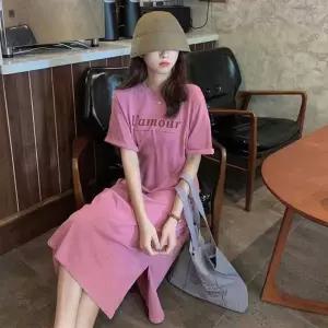 여자 여름 휴가 룩 바캉스 반팔 면 원피스 롱 코디