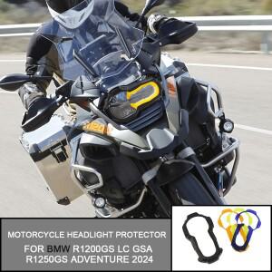 BMW R1200GS LC GSA R ADV 어드벤처 2024 용 오토바이 헤드 라이트 프로텍터 3 개의 형광 커버 포함