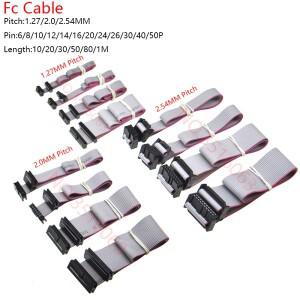 1PCS 1.27MM/2.0MM/2.54MM 피치 FC-6/8/10/16/20/40/50 핀 20/30/50/CM 회색 플랫 리본 Jtag Isp 다운로드