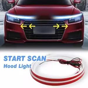 12V 플렉시블 LED 자동차 트럭 SUV 범용 엔진 후드 가이드 장식 라이트 바 방수 DRL LED 스트립 주간 주행