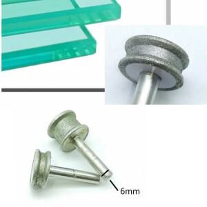 1 개 400  유리 다이아몬드 그라인딩 휠 6mm 생크 평면 스트레이트 에지 모따기,