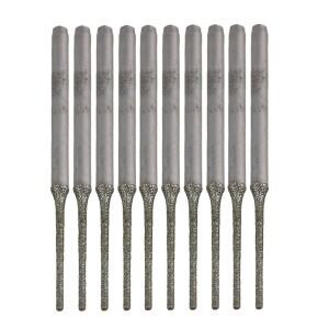 Lapidary 다이아몬드 코팅 솔리드 비트, 보석 드릴링 바늘, 1mm 실버, 10x