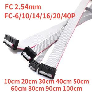 2pcs 2.54MM 피치 JTAG ISP AVR 다운로드 케이블 와이어 FC-6/10/14/16/20/40P 커넥터 10cm
