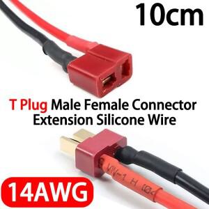 100mm 딘스 커넥터 T 플러그 남성 연장 실리콘 와이어 14AWG 배터리 케이블 도매
