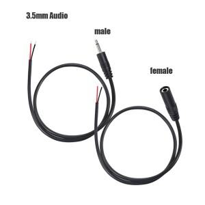 1/2/5pcs 1M 3.5mm 모노 오디오 2 핀 코어 남성 잭 연장 케이블 커넥터 diy 수리 전선