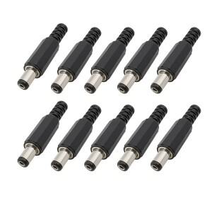 DIY 전기 와이어 DC 수 플러그 잭 어댑터, 납땜 유형 5.5mm x 로트당 10 개,